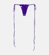 Laquan Smith Sequined Side-tie Panties In Grape