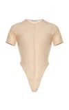 Laquan Smith Short Sleeve Bodysuit In Brown
