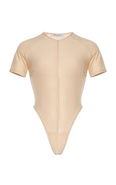 Laquan Smith Short Sleeve Bodysuit In Brown
