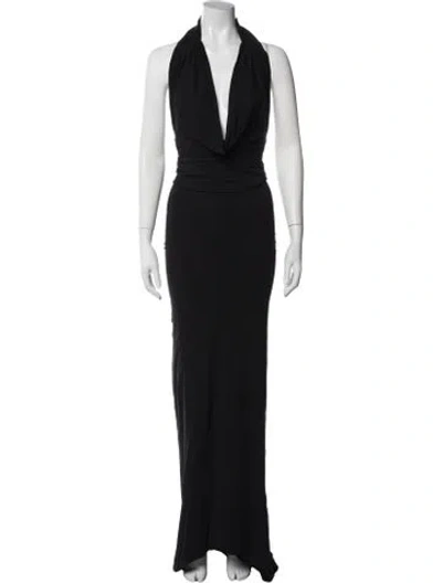 Pre-owned Laquan Smith Silk Long Dress In Blue
