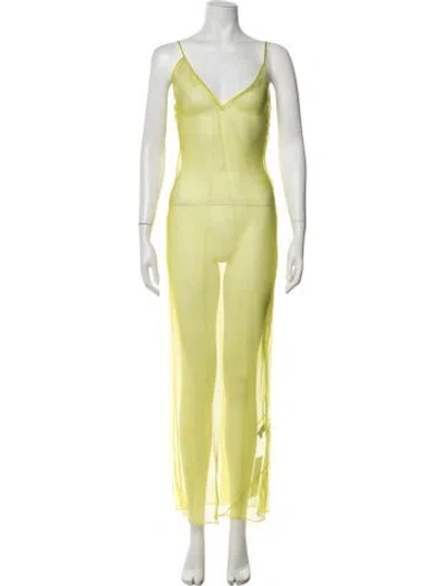 Pre-owned Laquan Smith Silk Long Dress In Green