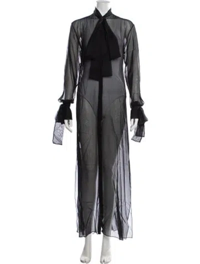 Pre-owned Laquan Smith Silk Long Dress W/ Tags In Multicolor