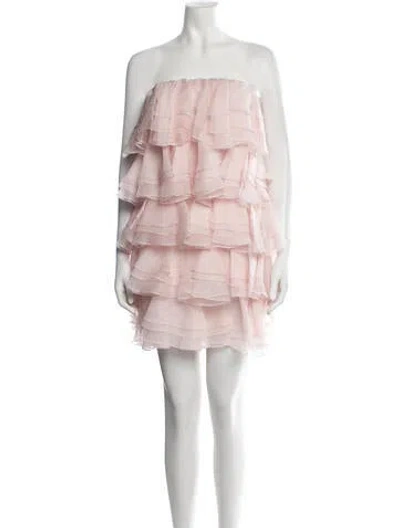 Pre-owned Laquan Smith Silk Mini Dress In Pink