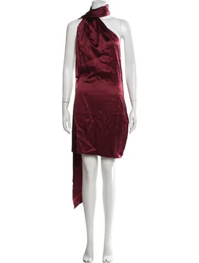 Pre-owned Laquan Smith Silk Mini Dress In Red