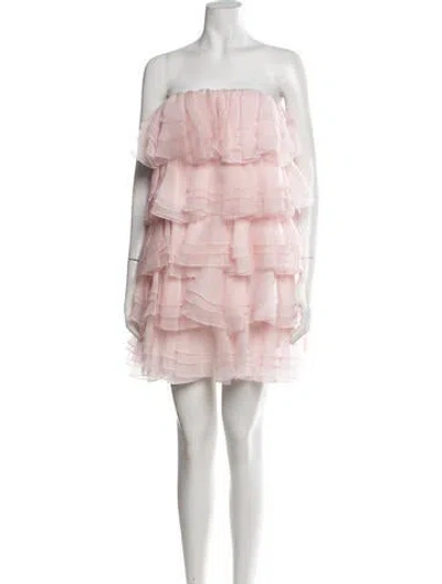 Pre-owned Laquan Smith Silk Mini Dress W/ Tags In Pink