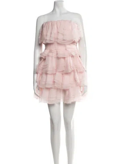 Pre-owned Laquan Smith Silk Mini Dress W/ Tags In Pink