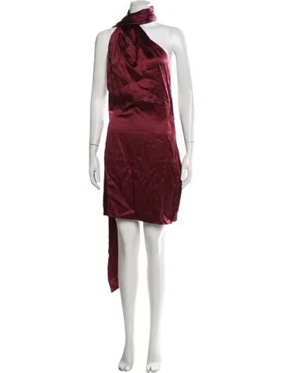 Pre-owned Laquan Smith Silk Mini Dress W/ Tags In Red