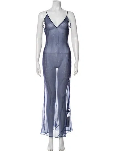 Pre-owned Laquan Smith Silk Nightgown W/ Tags In Blue