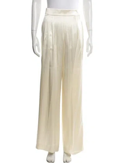 Pre-owned Laquan Smith Silk Wide Leg Pants In Neutrals/yellow