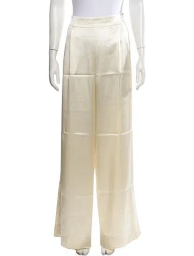 Pre-owned Laquan Smith Silk Wide Leg Pants W/ Tags In Neutrals