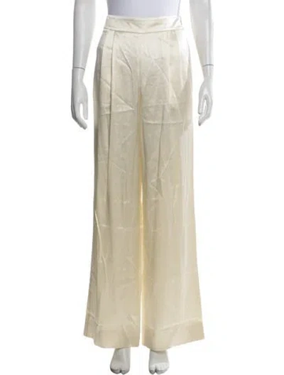 Pre-owned Laquan Smith Silk Wide Leg Pants W/ Tags In Neutrals