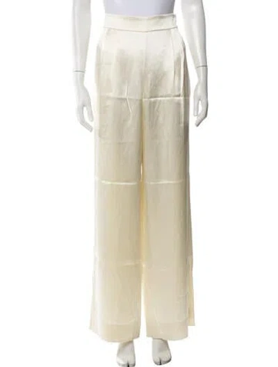 Pre-owned Laquan Smith Silk Wide Leg Pants W/ Tags In Neutrals