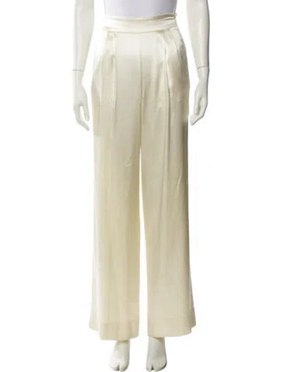 Pre-owned Laquan Smith Silk Wide Leg Pants W/ Tags In Yellow