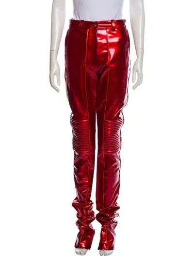 Pre-owned Laquan Smith Skinny Leg Pants In Red
