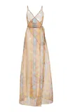 Laquan Smith Snake-printed Maxi Dress In Multi