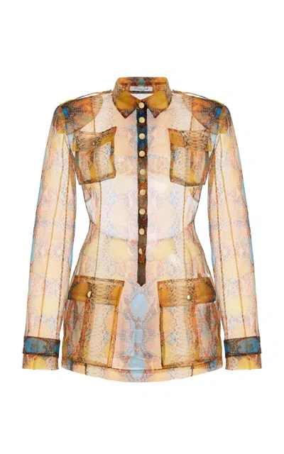 Laquan Smith Snake-printed Mini Dress In Multi