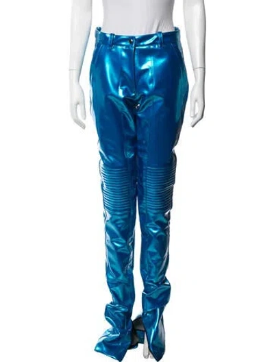 Pre-owned Laquan Smith Straight Leg Pants In Blue