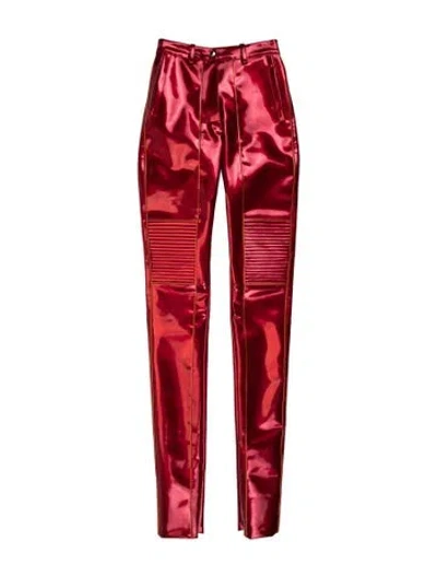 Pre-owned Laquan Smith Straight Leg Pants W/ Tags In Red