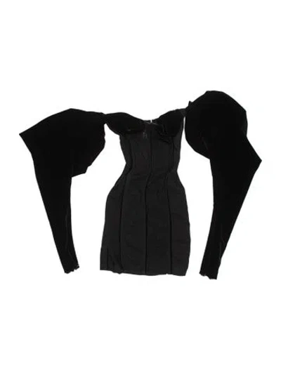 Pre-owned Laquan Smith Strapless Mini Dress In Black