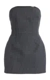 Laquan Smith Strapless Mini Dress In Grey