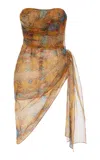 Laquan Smith Strapless Mini Dress In Multi