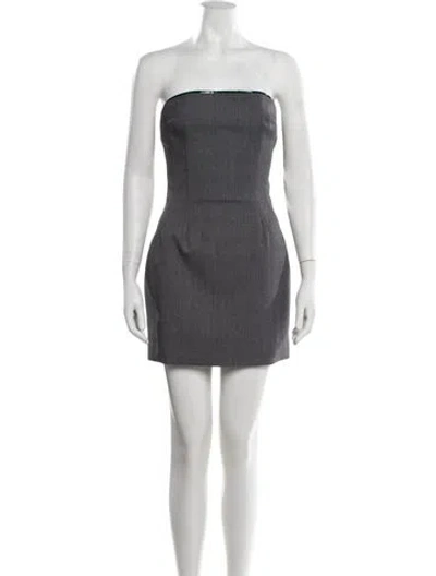 Pre-owned Laquan Smith Strapless Mini Dress W/ Tags In Grey