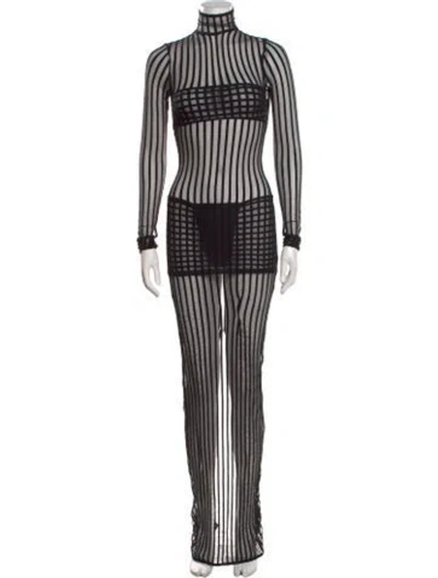 Pre-owned Laquan Smith Striped Long Dress W/ Tags In Multicolor