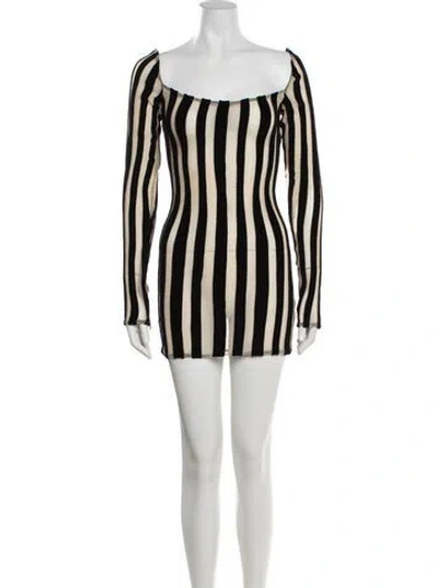 Pre-owned Laquan Smith Striped Mini Dress W/ Tags In Multicolor