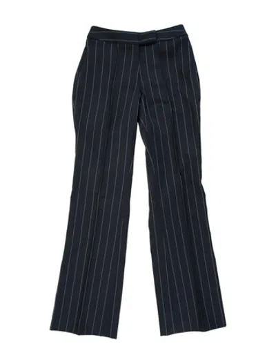 Pre-owned Laquan Smith Striped Straight Leg Pants In Black