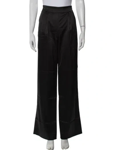 Pre-owned Laquan Smith Striped Wide Leg Pants W/ Tags In Black