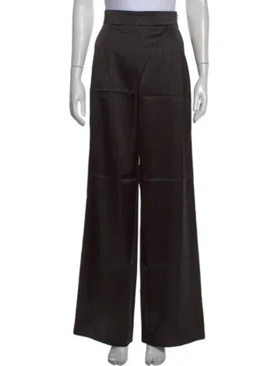 Pre-owned Laquan Smith Striped Wide Leg Pants W/ Tags In Black