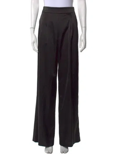 Pre-owned Laquan Smith Striped Wide Leg Pants W/ Tags In Black