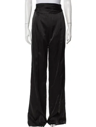 Pre-owned Laquan Smith Striped Wide Leg Pants W/ Tags In Black/blue