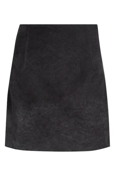 Laquan Smith Suede Miniskirt In Black