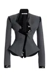 Laquan Smith Tailored Cutout Jacket In Grey