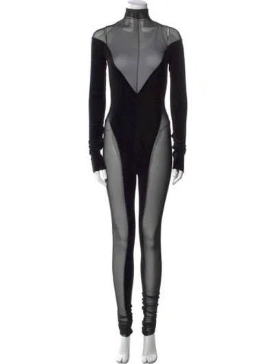 Pre-owned Laquan Smith Turtleneck Jumpsuit In Black