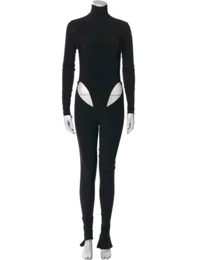 Pre-owned Laquan Smith Turtleneck Jumpsuit In Black