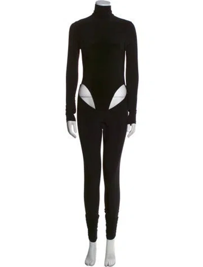 Pre-owned Laquan Smith Turtleneck Jumpsuit In Black