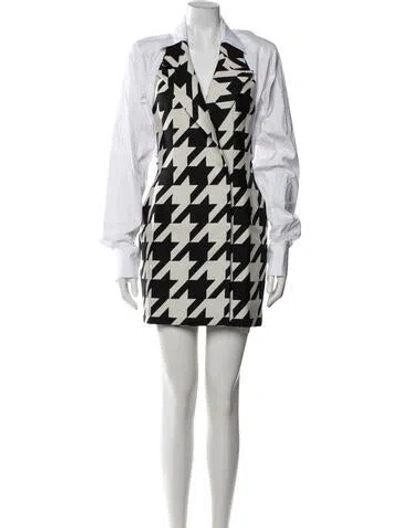 Pre-owned Laquan Smith Virgin Wool Mini Dress W/ Tags In Black