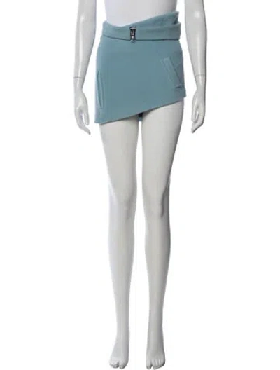 Pre-owned Laquan Smith Virgin Wool Mini Skirt In Blue