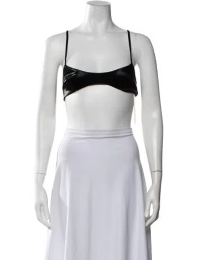 Pre-owned Laquan Smith V-neck Sleeveless Sports Bra W/ Tags In Black
