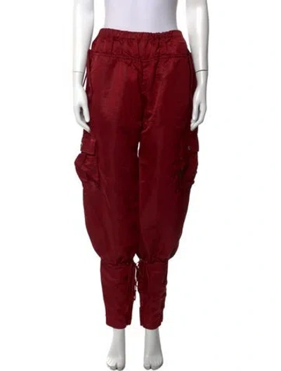 Pre-owned Laquan Smith Wide Leg Pants In Red