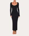 Laquan Smith Women's Asymmetric Ruched Jersey Gown In Black