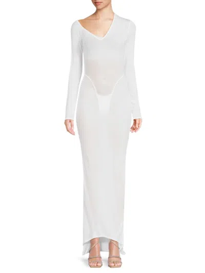 Laquan Smith Women's Convertible Jersey Gown In White