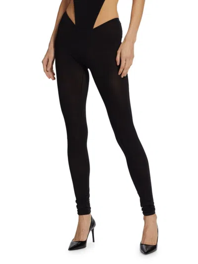 Laquan Smith Women's Knit Low-rise Leggings In Black
