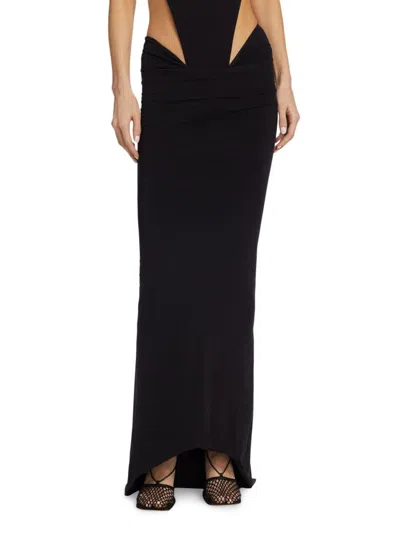 Laquan Smith Women's Knit Low-rise Maxi Skirt In Black