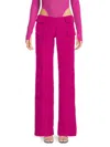 Laquan Smith Women's Low Rise Utility Pants In Fuchsia