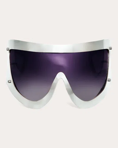 Laquan Smith Women's Lqs Oversized Gradient Shield Sunglasses In White
