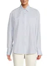 Laquan Smith Women's Oversized Cotton Broadcloth Button-down Shirt In Blue
