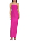 Laquan Smith Crystal-embellished Gown In Fuchsia